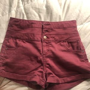 Tinseltown 3 button High Waisted Jean Shorts